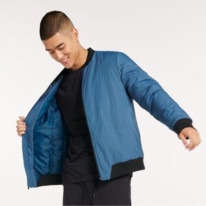 FLX Lightweight Active Bomber Jacket in City Denim Blue, Men's Large